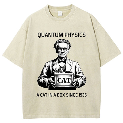 Schrödinger's Cat Quantum Vintage Distressed T-shirt