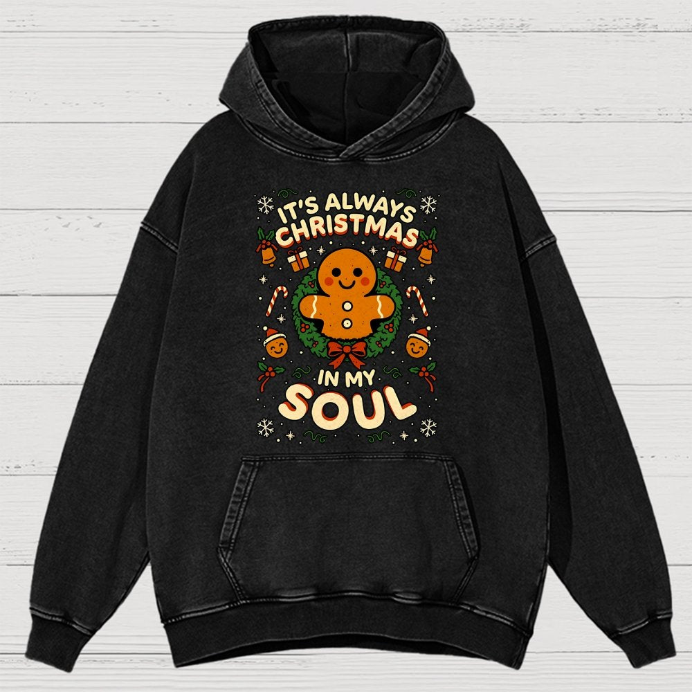 Christmas Soul Gift Vintage Distressed Hoodie
