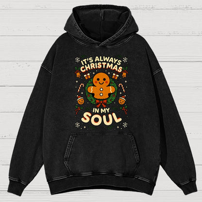 Christmas Soul Gift Vintage Distressed Hoodie
