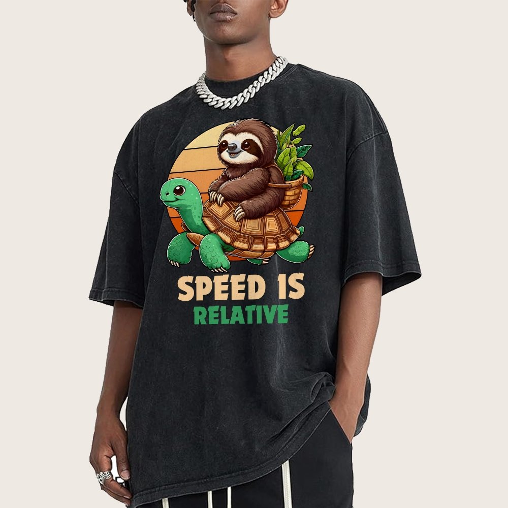 Speed Is Relative Vintage Distressed T-shirt