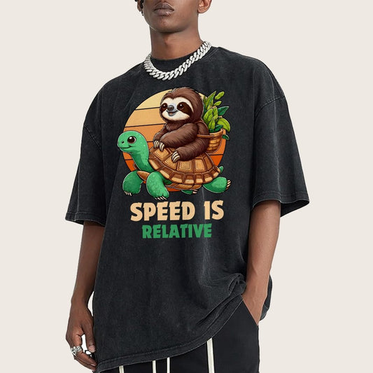 Speed Is Relative Vintage Distressed T-shirt