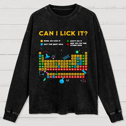 Can I Lick It Periodic Table Washed Long Sleeve Tee