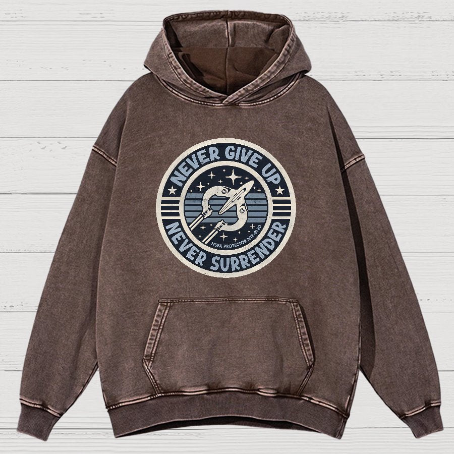 Never Give Up Never Surrender! Vintage Distressed Hoodie