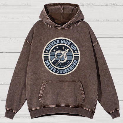 Never Give Up Never Surrender! Vintage Distressed Hoodie