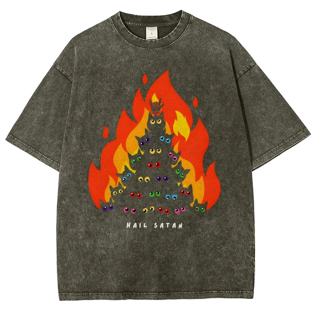 Hail Satan Vintage Distressed T-shirt
