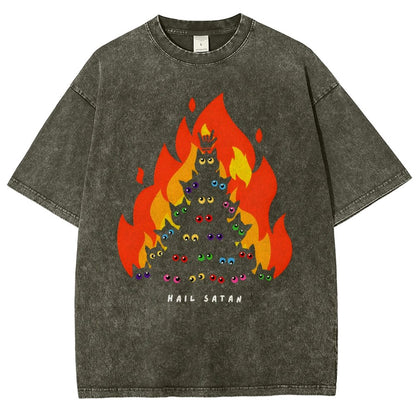 Hail Satan Vintage Distressed T-shirt