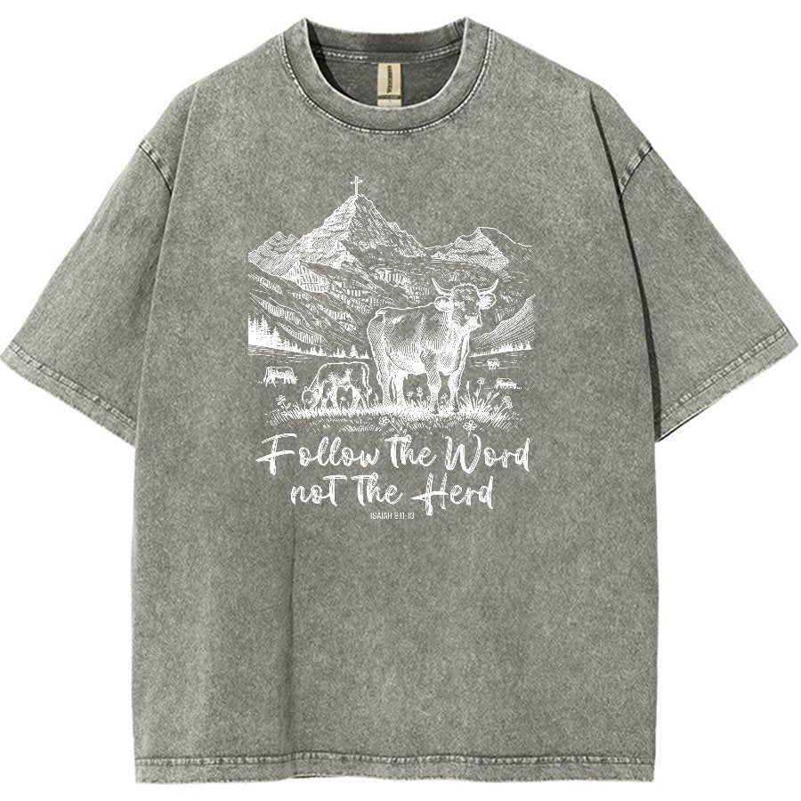 Follow The Word Not The Herd Vintage Distressed T-shirt