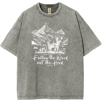 Follow The Word Not The Herd Vintage Distressed T-shirt