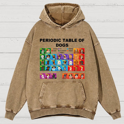 Periodic Table of Dogs  Dog Lover  Funny Science Vintage Distressed Hoodie