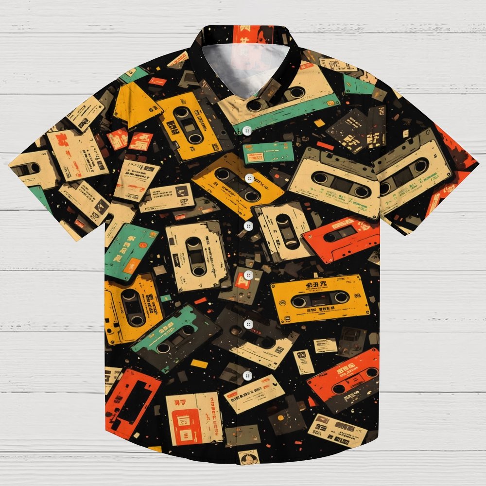 Retro cassette tapes - CDs Geek Hawaiian Shirt