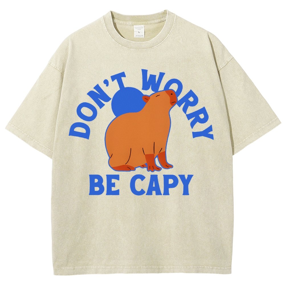 Don't Worry Be Capy Vintage Distressed T-shirt
