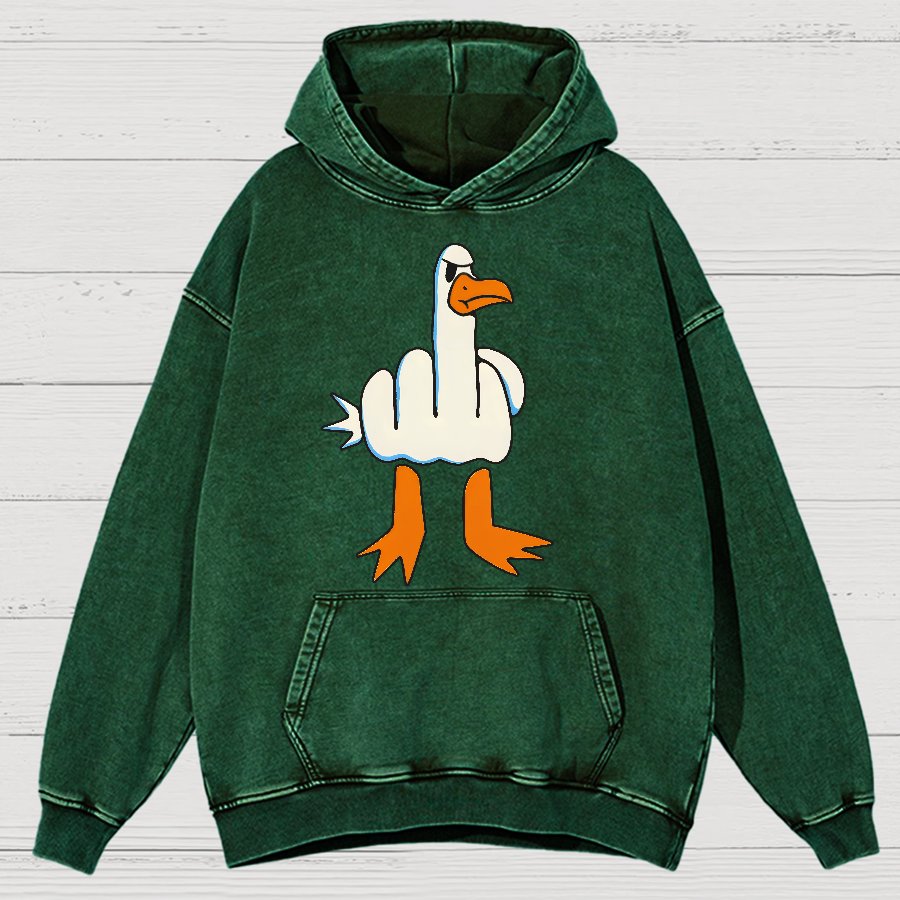 Rude Seagull Design Funny Vintage Distressed Hoodie