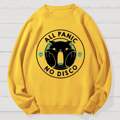 All Panic No Disco Funny Cat Geek Cotton Sweatshirt