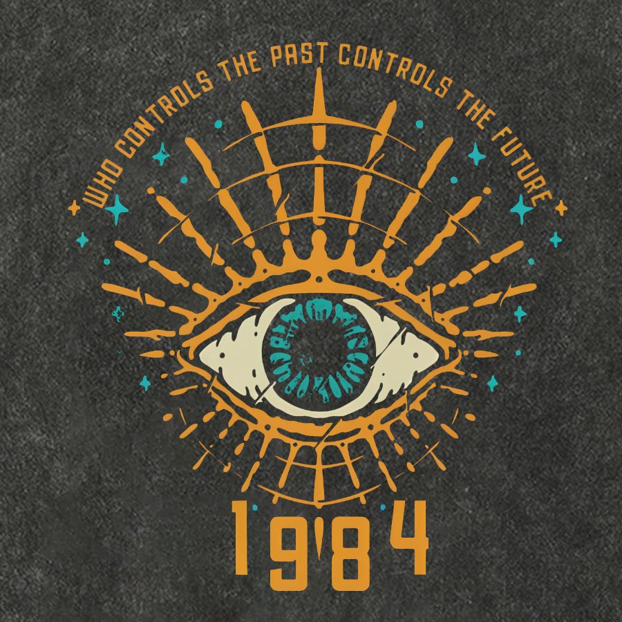 1984 George Orwell Control The Future Vintage Distressed T-shirt