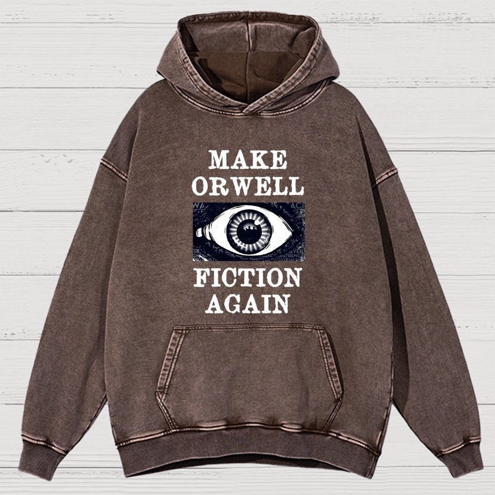 Make Orwell Fiction Again Vintage Distressed Hoodie