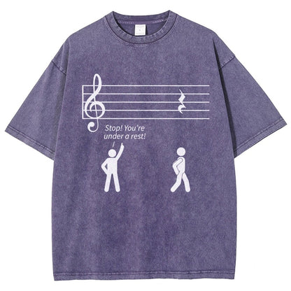 Stop Under A Rest Music Vintage Distressed T-shirt