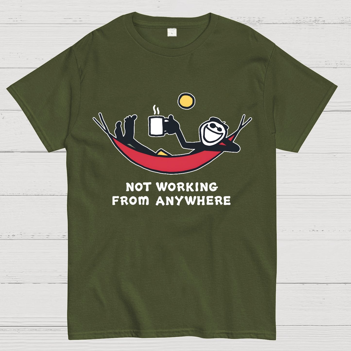 Not Working Hammock Funny Geek T-Shirt