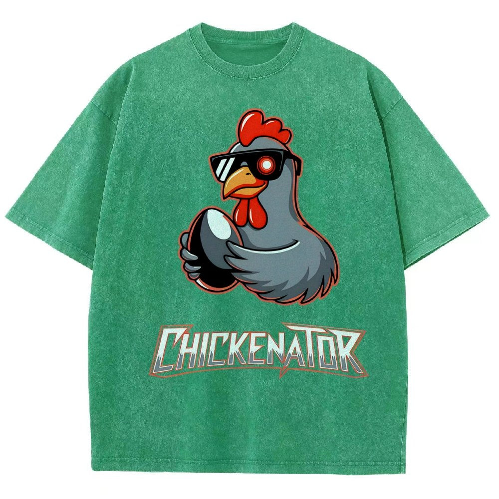 Chickenator The Future Chicken Vintage Distressed T-shirt