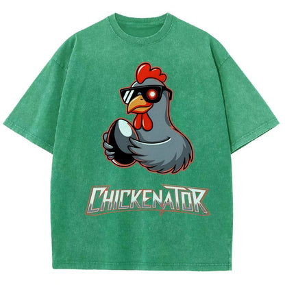 Chickenator The Future Chicken Vintage Distressed T-shirt