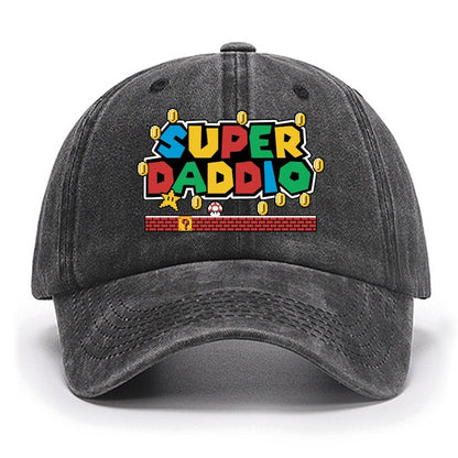 Father's Day Gift Father's Day T Shirt SUPER DADDIO Gamer Dad Cotton Hat