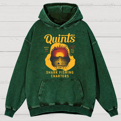 Captain's Shark Fishing Charters Vintage Distressed Hoodie