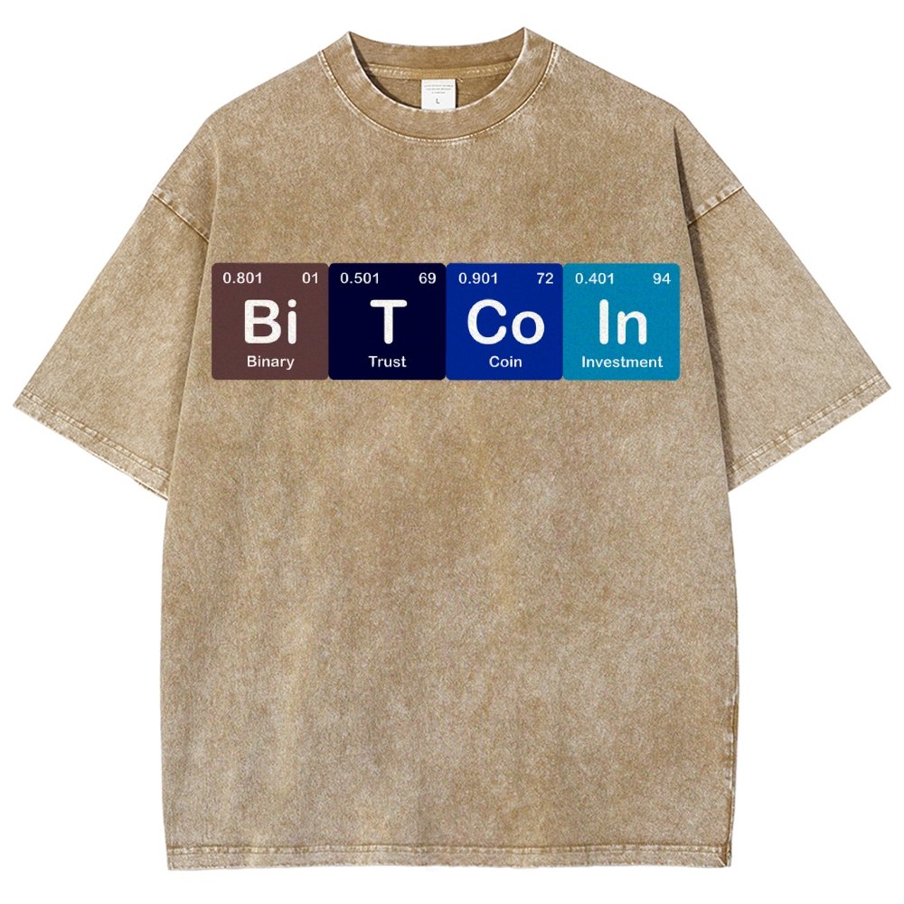 Bitcoin Periodic Table Cryptocurrency BTC Funny Vintage Vintage Distressed T-shirt