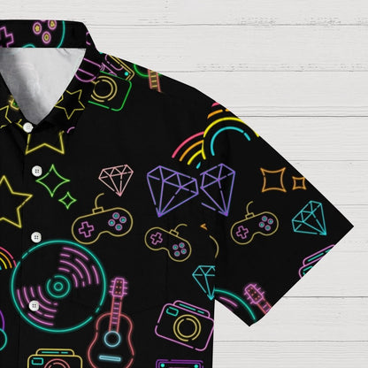 Cool Music Graphic Print Geek Shirt