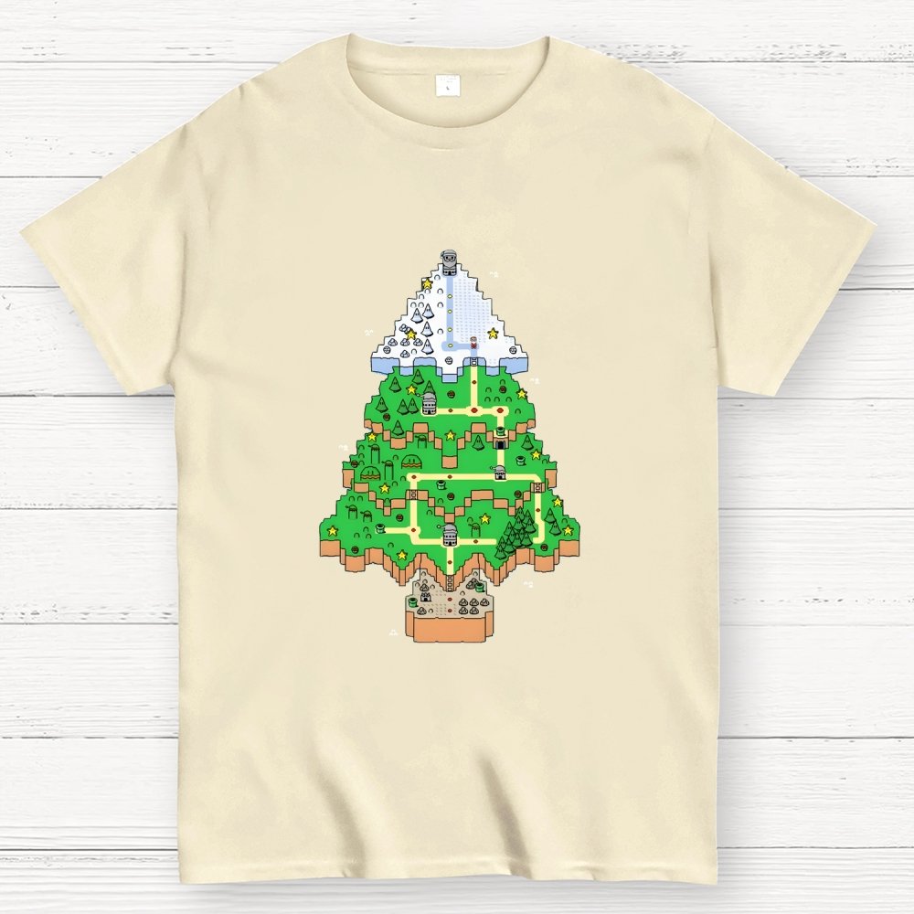 Christmas Tree Map Geek T-Shirt