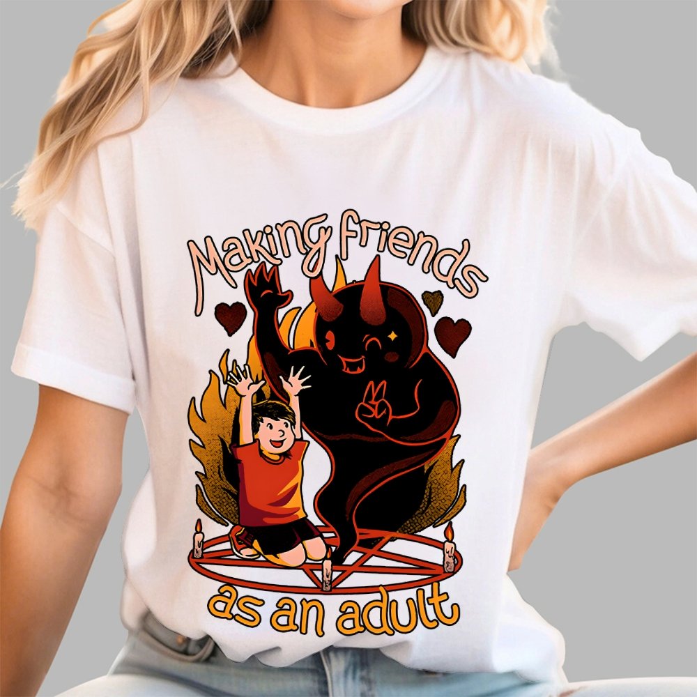 Making New Friends Satanic Ritual Geek T-Shirt