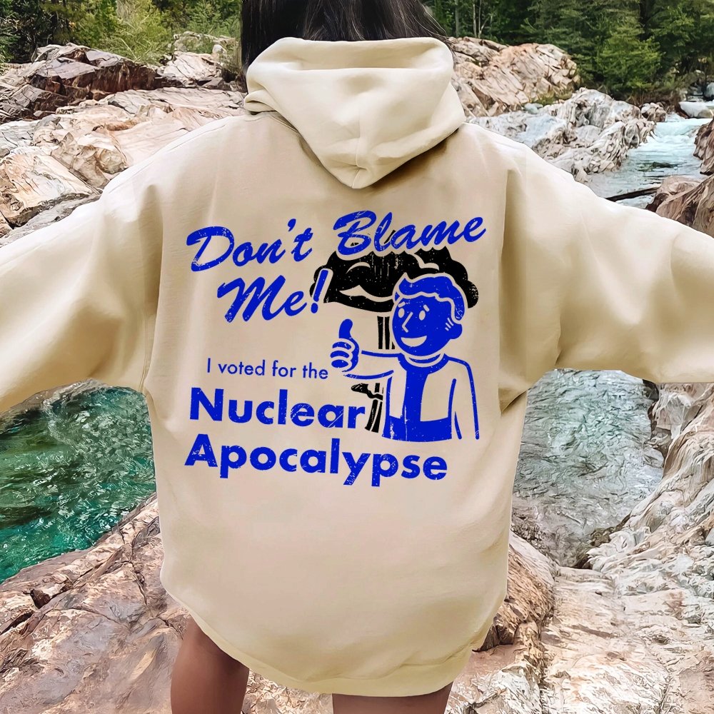 I Voted for the Apocalypse Printed Back Unisex Cotton Hoodie