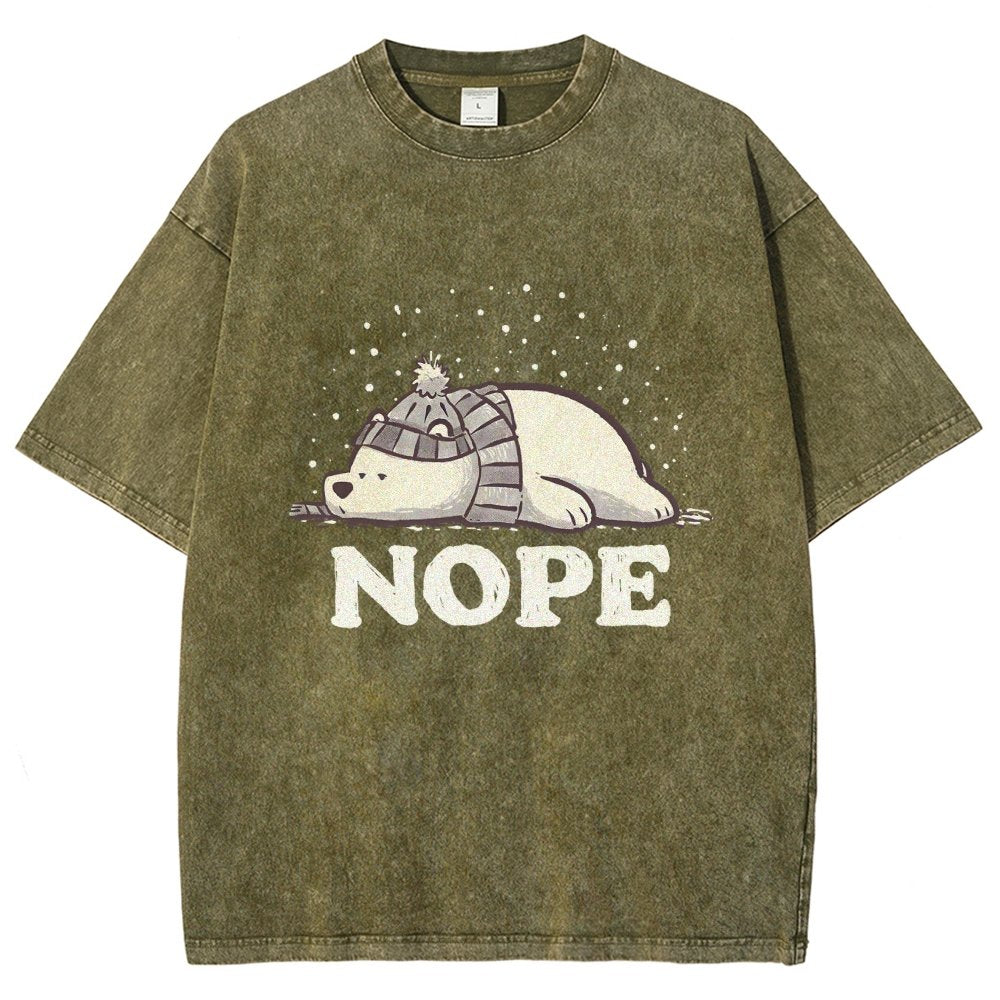 Nope Too Cold for Anything Vintage Distressed T-shirt