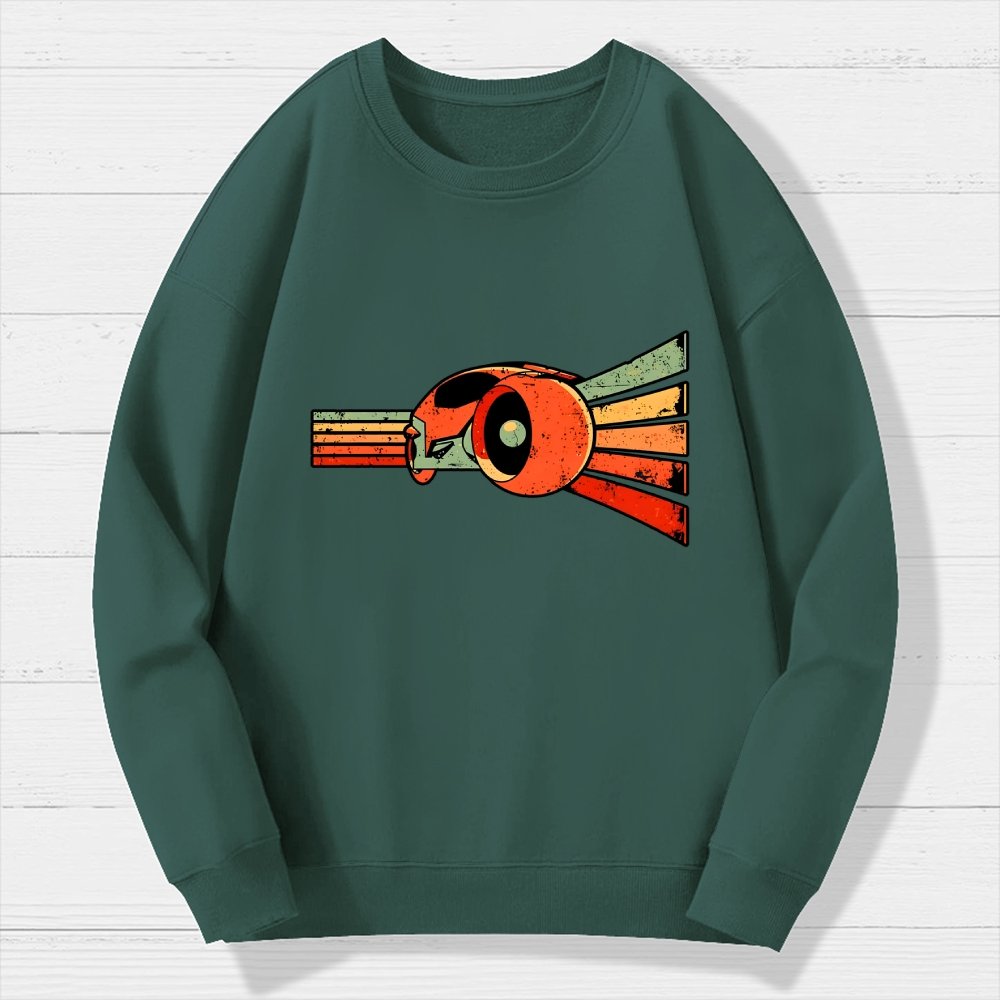 Vintage Grid Geek Cotton Sweatshirt