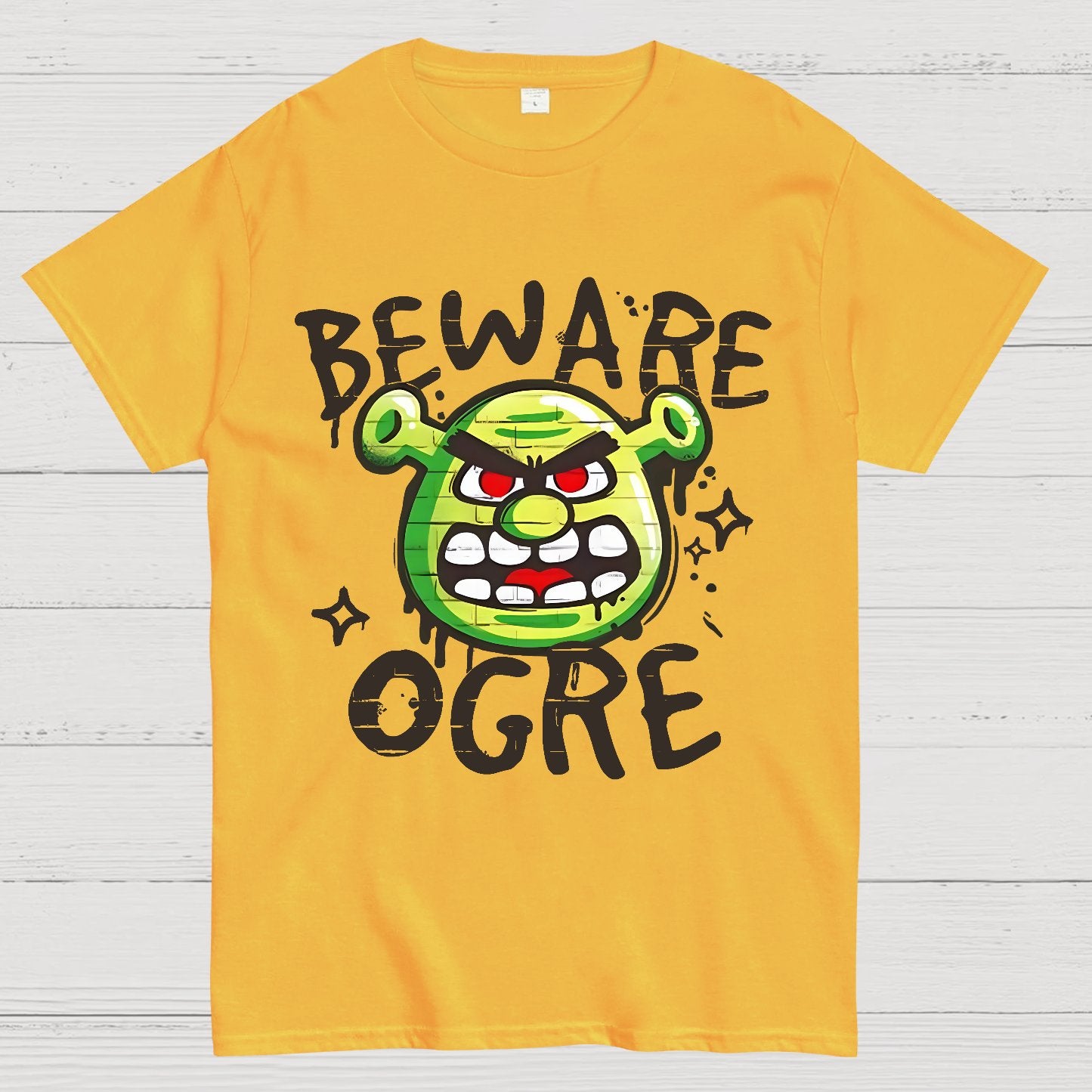 Beware Ogre Graffiti Geek T-Shirt