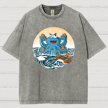 Cookie Kraken Attack Vintage Distressed T-shirt