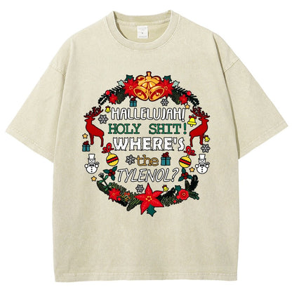 Where's The Tylenol Christmas. Autism Awareness Vintage Distressed T-shirt