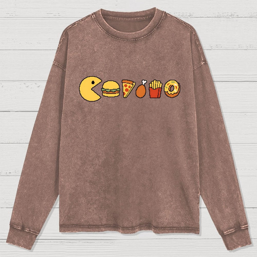 Snack-man Washed Long Sleeve Tee