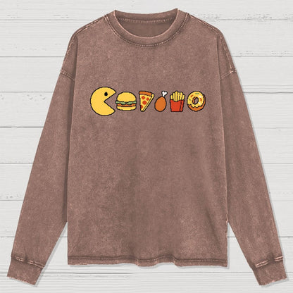 Snack-man Washed Long Sleeve Tee