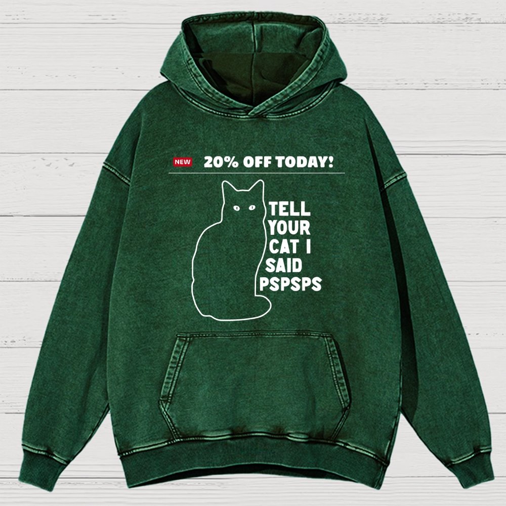 Tell Your Cat Vintage Distressed Hoodie