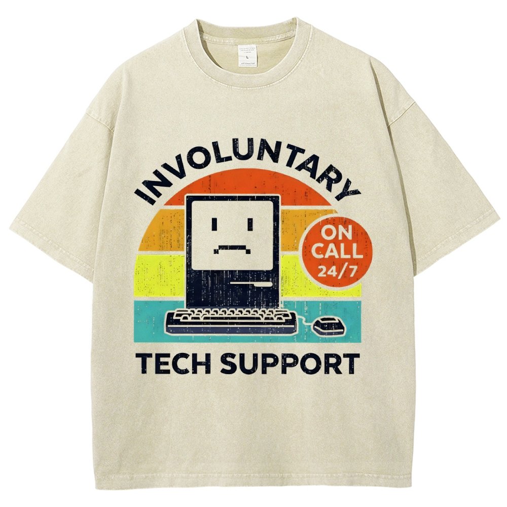 Involuntary Tech Support On Call All the time Vintage Distressed T-shirt