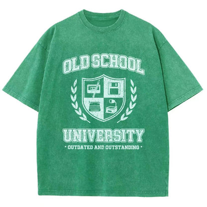 Old School University Vintage Distressed T-shirt