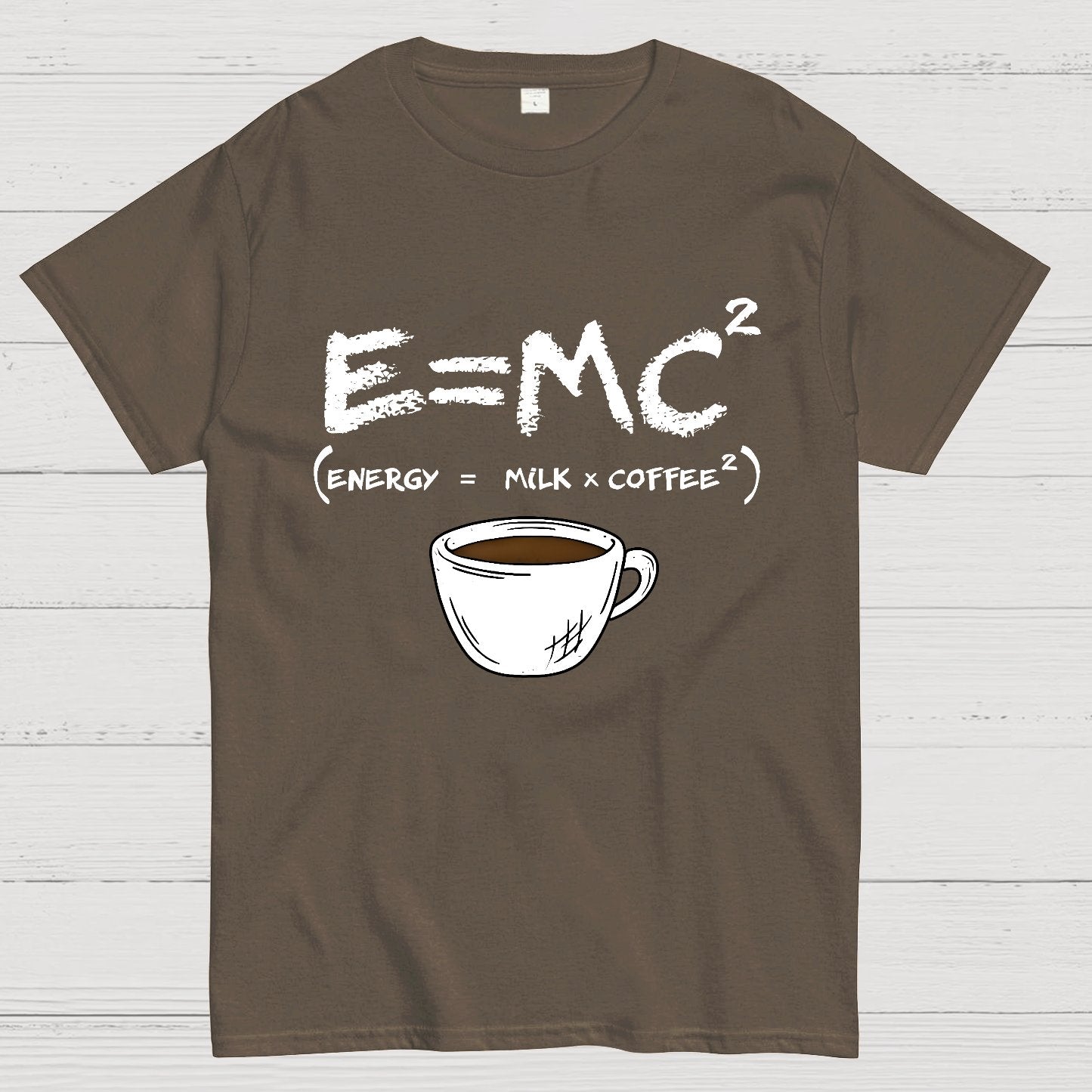 E = MC² Energy Equals Milk and Coffee Geek T-Shirt