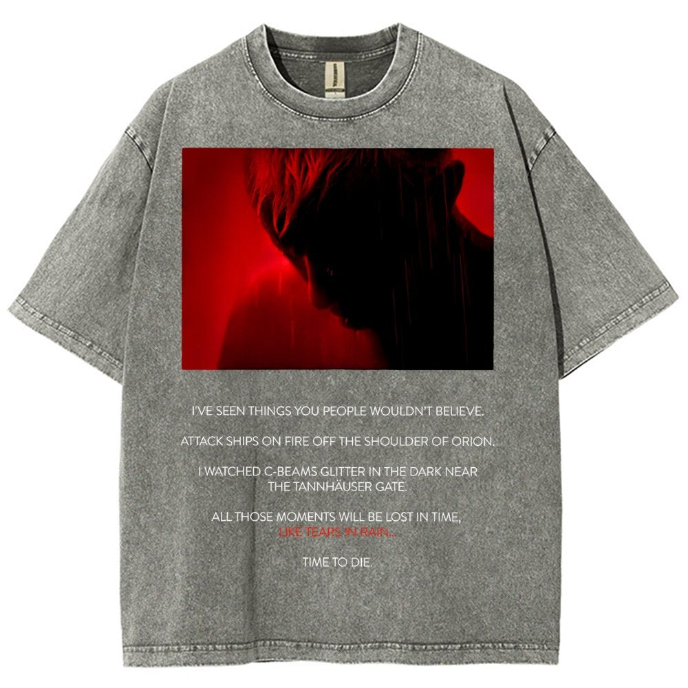 Tears In Rain-Tears In Red-Time To Die Vintage Distressed T-shirt