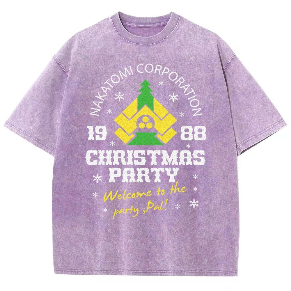 Nakatomi Christmas Party Vintage Distressed T-shirt