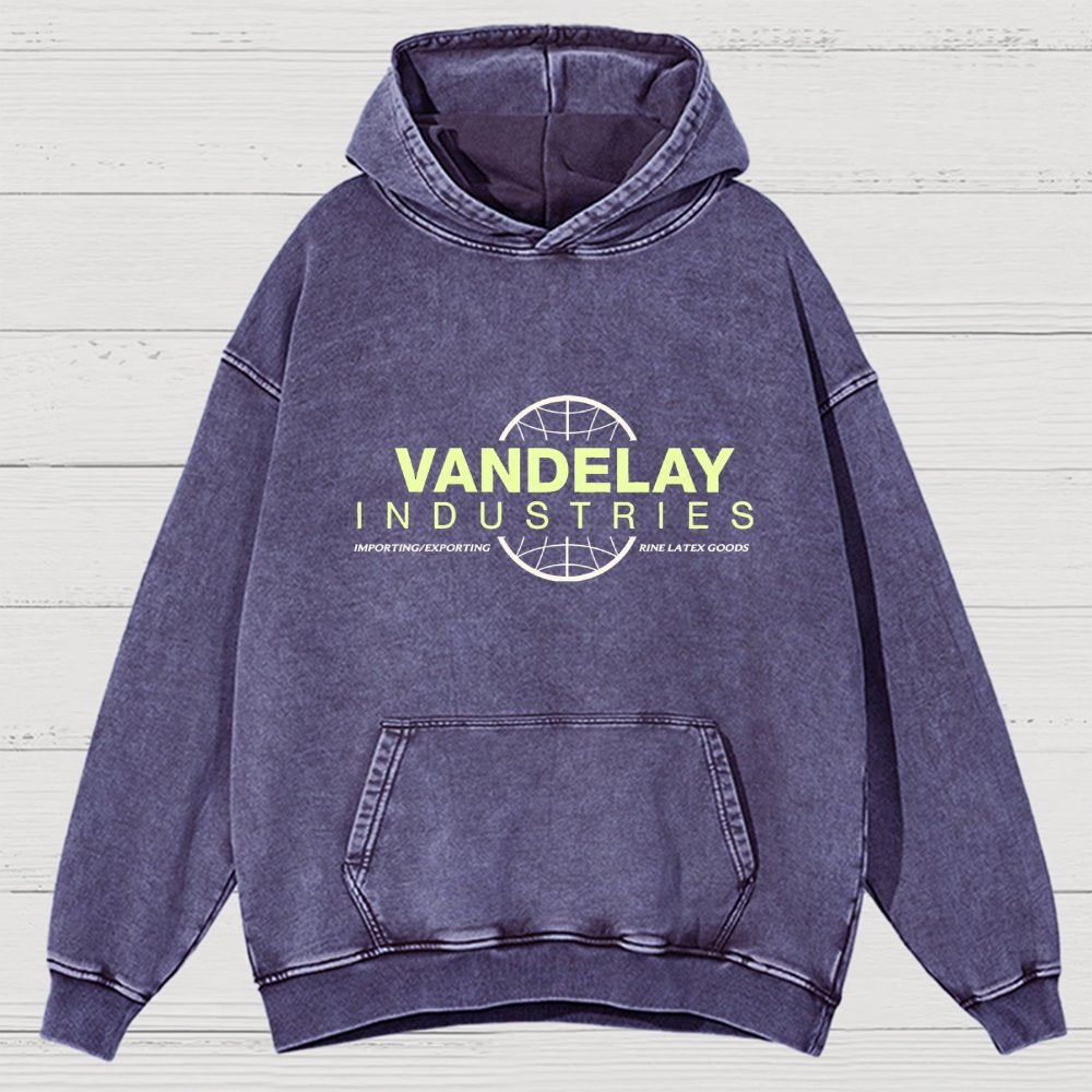 Vintage Distressed Hoodie with Retro - Style Brand