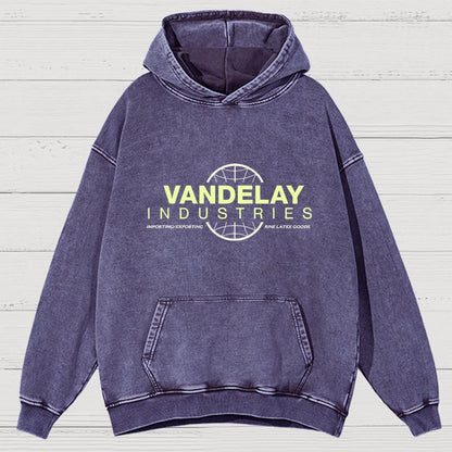 Vintage Distressed Hoodie with Retro - Style Brand