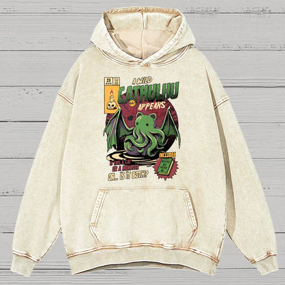 Cathulhu Round Vintage Distressed Hoodie