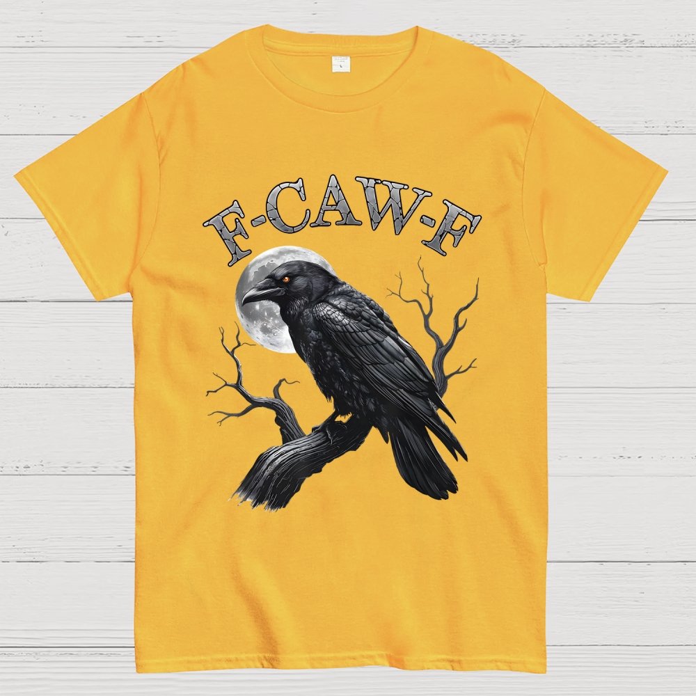 Black Crow F-Caw-F Funny Black Bird Moon Geek T-Shirt
