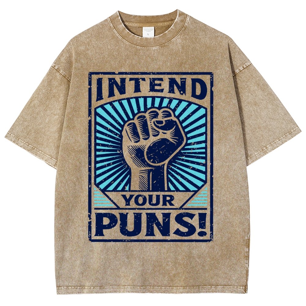 Intend Your Puns Vintage Distressed T-shirt