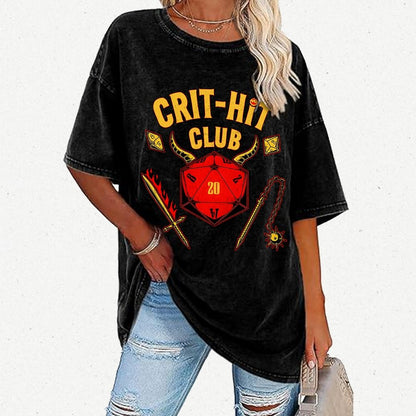 Crit-Hit Club Vintage Distressed T-shirt