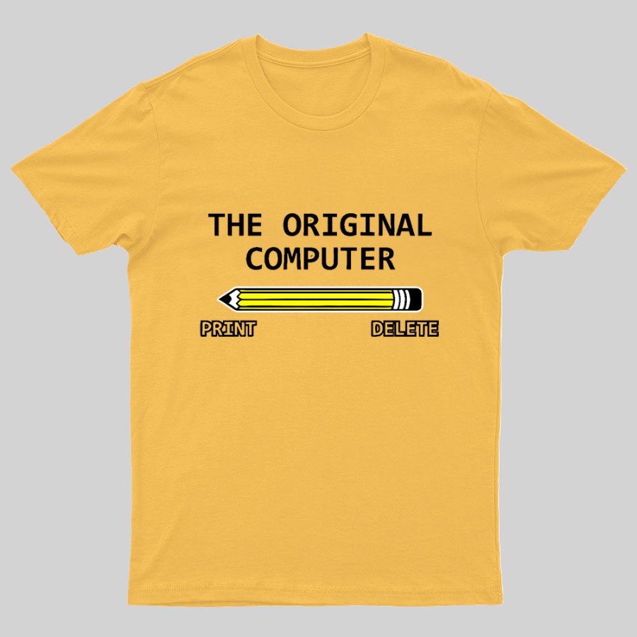 The Original Computer Print Delete Funny Graphic Printing Geeky T-Shirt
